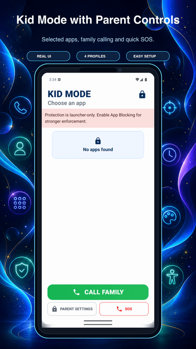 Kid Mode home screen